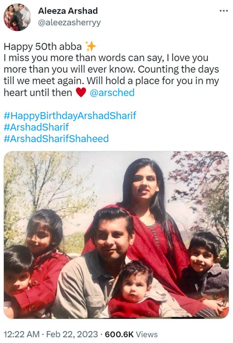 Arshad Sharif's daughter Aleeza Arshad's tweet on 50th birthday of her ...