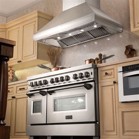 ZLINE Wall Mount Range Hood in Stainless Steel - Includes Remote Blowe - The Range Hood Store