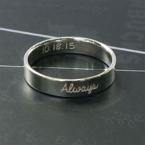 4mm Engraved SIMPLE PROMISE RING for Her and Him Custom Always and ...