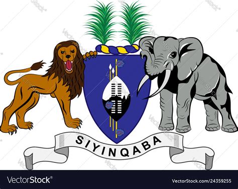 Coat of arms swaziland Royalty Free Vector Image