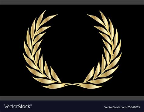 Golden laurel wreath Royalty Free Vector Image