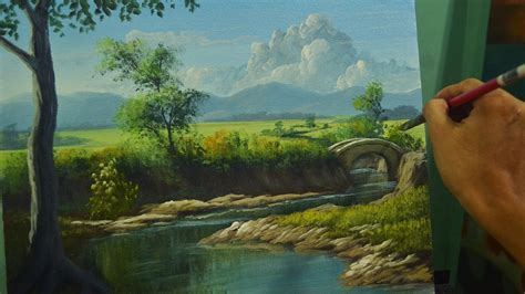 Acrylic Landscape Painting Lesson | River to the Bridge in Step by Step Tutorial by JM Lisondra ...