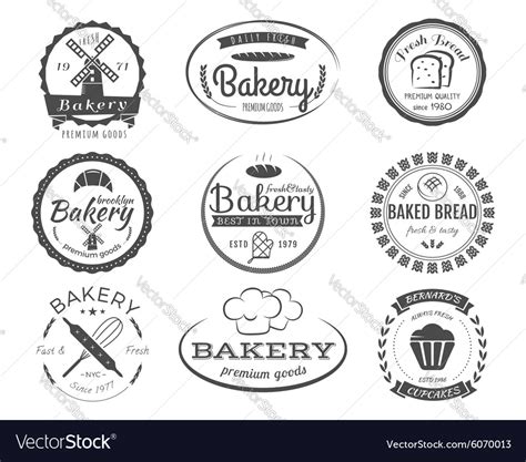 Set of bakery labels badges and design elements Vector Image