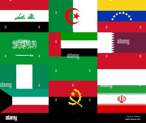 National flags of the OPEC countries Stock Photo - Alamy