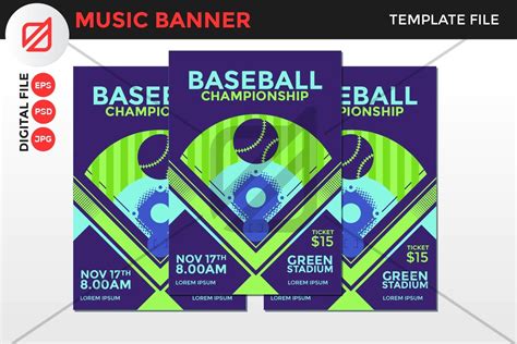 Modern Baseball Flyer Template (345243) | Flyers | Design Bundles