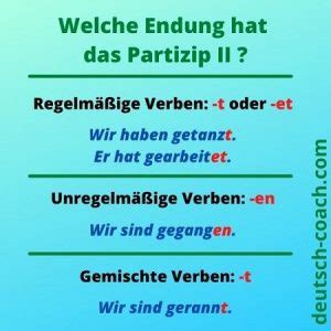 Wie bildet man das Partizip II ? - Deutsch-Coach.com