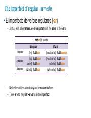 The Imperfect Tense: Regular -ar, -er, and -ir Verbs and | Course Hero