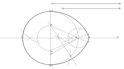 How to draw an ovoid (egg-shape) knowing the length of its two axis - YouTube