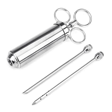 1Pcs Kitchen Stainless Steel BBQ Tools Marinade Injector Meat Condiment Barbecue Sauce Seasoning ...