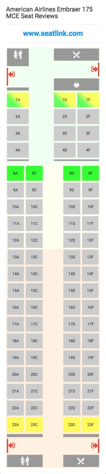 American Airlines Embraer 175 MCE Seating Chart - Updated April 2022 ...