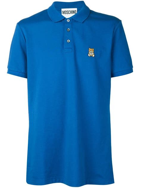 Lyst - Moschino Teddy Bear Polo Shirt in Blue for Men