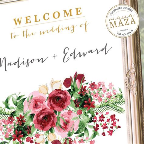 Floral Wedding Welcome Sign Wedding Sign Template Download - Etsy