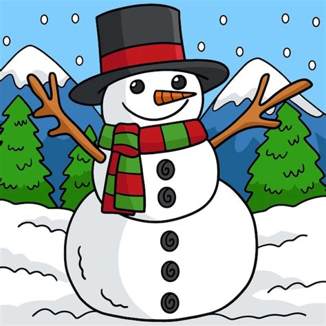 Premium Vector | Christmas snowman colored cartoon illustration