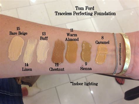 Tom Ford Traceless Perfecting Foundation...Swatches of All 15 Shades ...