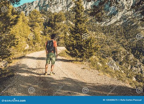 Guy Trekking in the Mountains Stock Image - Image of lifestyle, travel ...