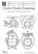 Cute Clock Coloring Activity Worksheets For Kids  Kidpid sketch template