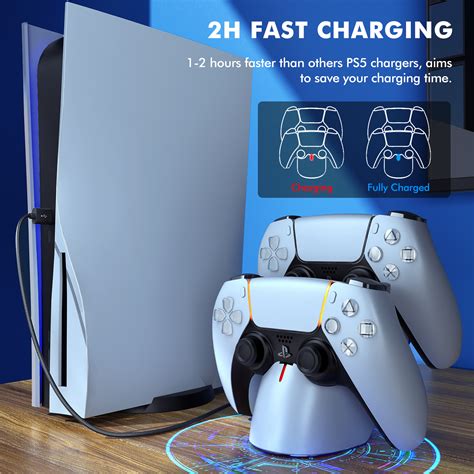 PS5 Charging Station,PS5 Controller Charger Station Supports Wall Mount ...