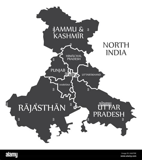 North india map hi-res stock photography and images - Alamy