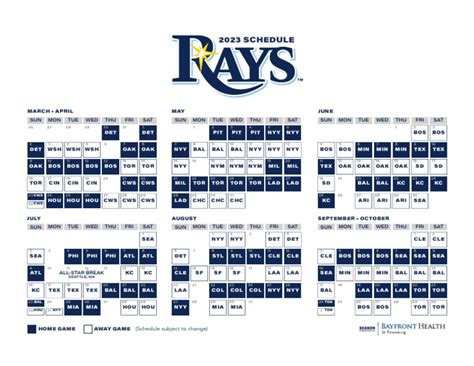 2023 Rays Schedule | PDF