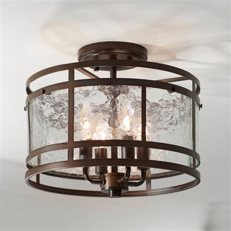 Franklin Iron Works Elwood Finish Rustic Industrial Ceiling Light Semi ...