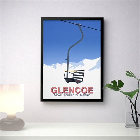 Glencoe Ski Resort Poster By Steve Ash illustration