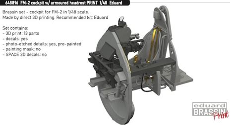 Eduard E648896 Grumman FM2 Wildcat Cockpit with Armoured Headrest