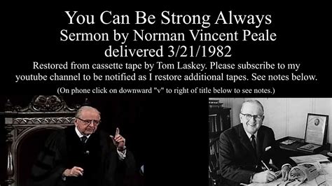 Norman Vincent Peale "You Can Be Strong Always" - YouTube