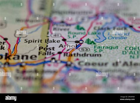 Athol Idaho USA shown on a Geography map or road map Stock Photo - Alamy