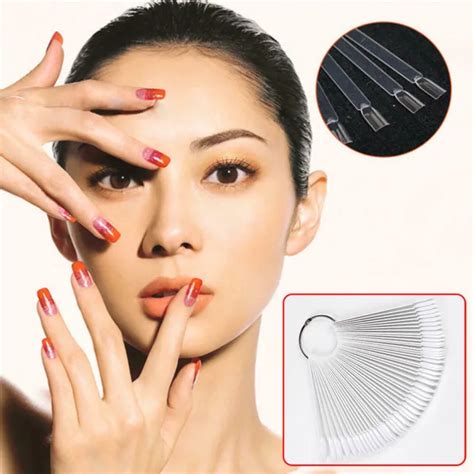 NAIL TIPS PRACTICE Colour Chart Display For UV/LED Gel Polish With Ring ...