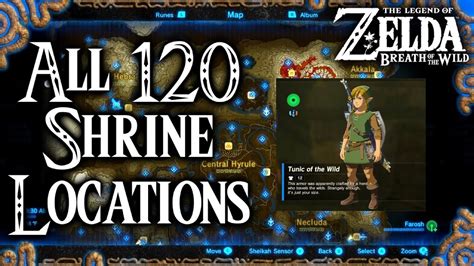 Interactive map of all shrines zelda breath of the wild - honarena