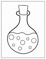 Premium Vector  Bottle With potion coloring page Black And White sketch template