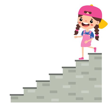 Cartoon Kid Walking Down On Stairs 27512001 Vector Art at Vecteezy