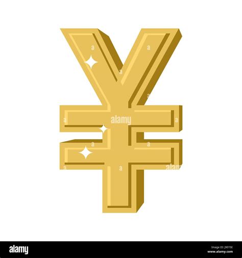 Golden Chinese Yen. Symbol of money in China. cash sign in China from yellow precious metal ...