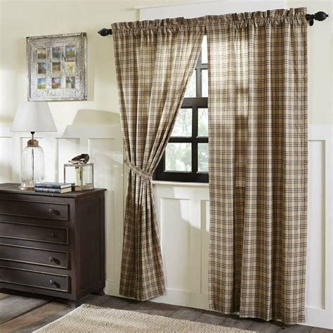 FARMHOUSE COUNTRY COTTAGE CURTAINS Sawyer Mill Charcoal Plaid PAIR 84x40 #VictorianHeart # ...