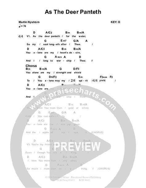 As The Deer Chords PDF (Dennis Prince / Nolene Prince) - PraiseCharts