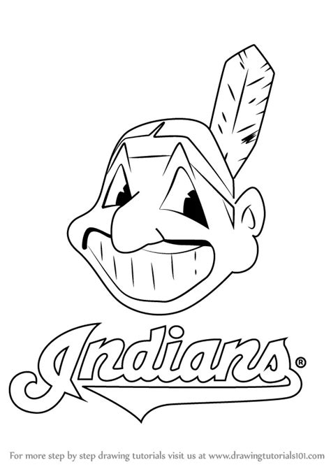 Learn How to Draw Cleveland Indians Logo (MLB) Step by Step : Drawing ...