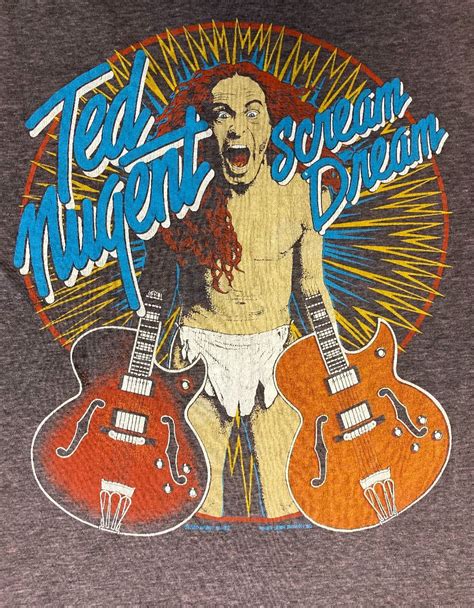 As Is Ted Nugent 1980 Scream Dream Wango Tango Tour Raglan Tshirt | Boardwalk Vintage