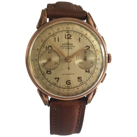 Gold-Plated Swiss Vintage 1950s Delbana Chronograph Watch at 1stDibs ...