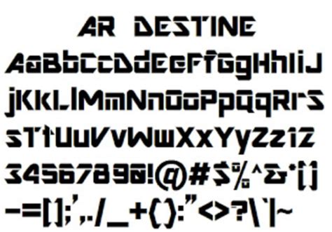 Ar destine font word - worldofdarelo