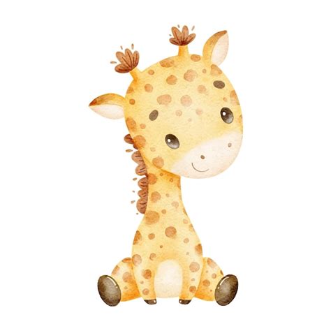 Premium Vector | Watercolor illustration of a cute cartoon giraffe cute ...