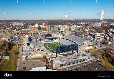 Morgantown, WV - 20 December 2021: Aerial view of Milan Puskar WVU ...