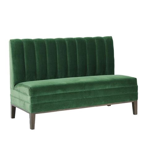 Diedra Emerald Green Velvet Channel Tufted Bench | Banquette, Banquette seating, Furniture