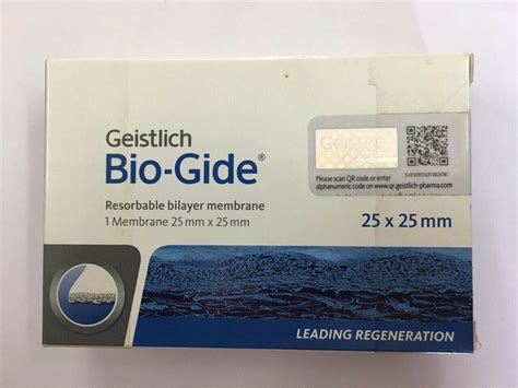 Buy Dental Geistlich Bio-Gide Collagen Membrane Sterile Resorbable Bilayer 25x25mm Online at ...