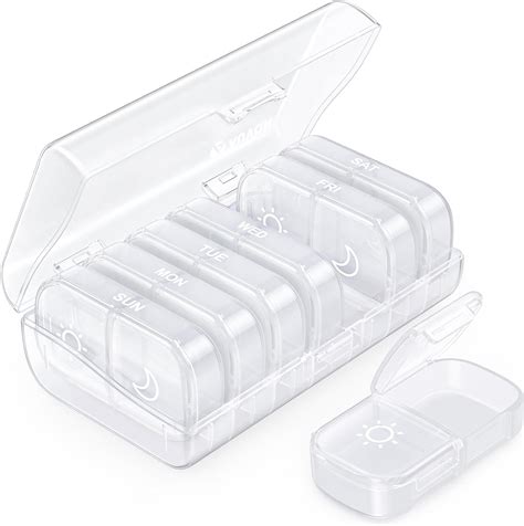 Amazon.com: AUVON XL Weekly Pill Organizer 2 Times a Day, Pill Box 7 ...