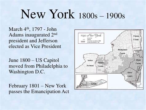 History 141 New York Timeline 1800s – 1900s