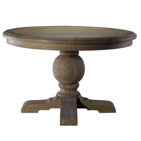 Kingdom Oak Wood Round Pedestal Dining Table 48" | Zin Home