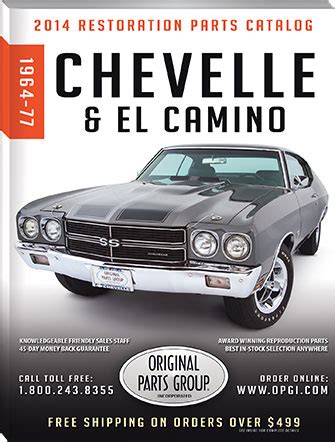 Free 1964-77 Chevelle/El Camino Restoration Parts Catalog @ OPGI.com