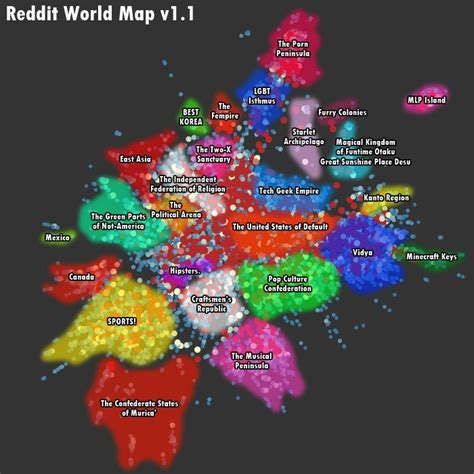 The reddit world map | Dr. Randal S. Olson