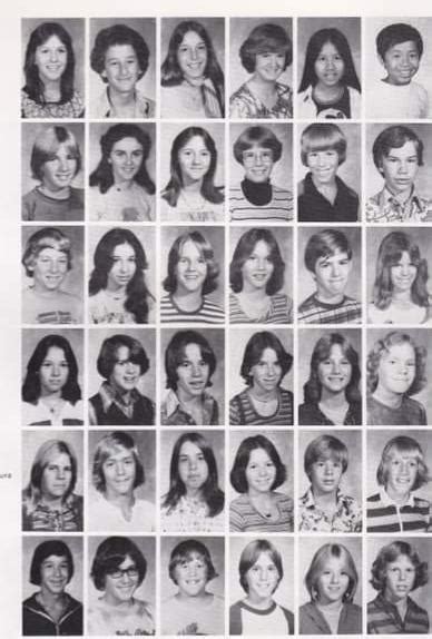 A page from my 1977 junior high yearbook. Everyone wanted Farrah Fawcett or Dorothy Hamill hair ...