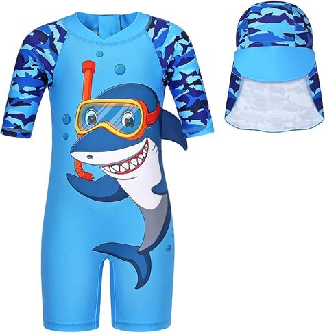 AmzBarley Boys Girls 1-Piece UV Protection Swimwear Kids Cartoon Animals Swimming Costume Child ...